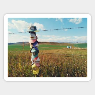 Agriculture farmland in Canadian prairie, Alberta, Canada. Sticker